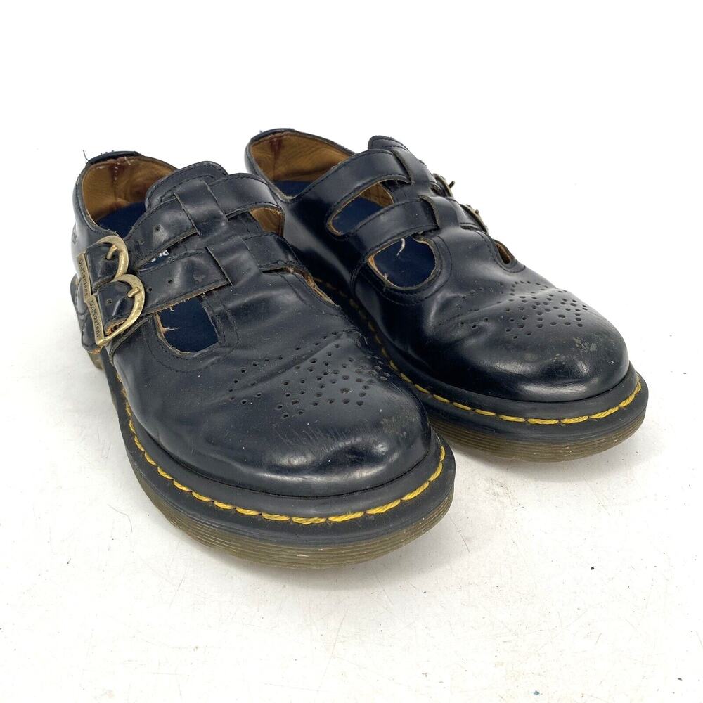Dr Martens Mary Jane Black Leather Womens Size US 7 EU 38